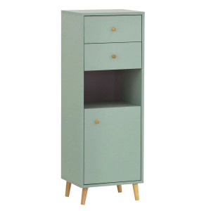 Schildmeyer Highboard Bjarne in Pistazie mit 2 Schubladen, 1 Tür und offenem Fach.