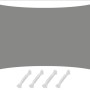 Graues, rechteckiges AMANKA Sonnensegel aus Polyester, 1x2m, mit D-Ringen und 4 Seilen für Garten & Terrasse.