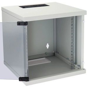 HMF 63406-07 Serverschrank Netzwerkschrank 6HE Wandgehäuse 10 Zoll Rack Lichtgrau