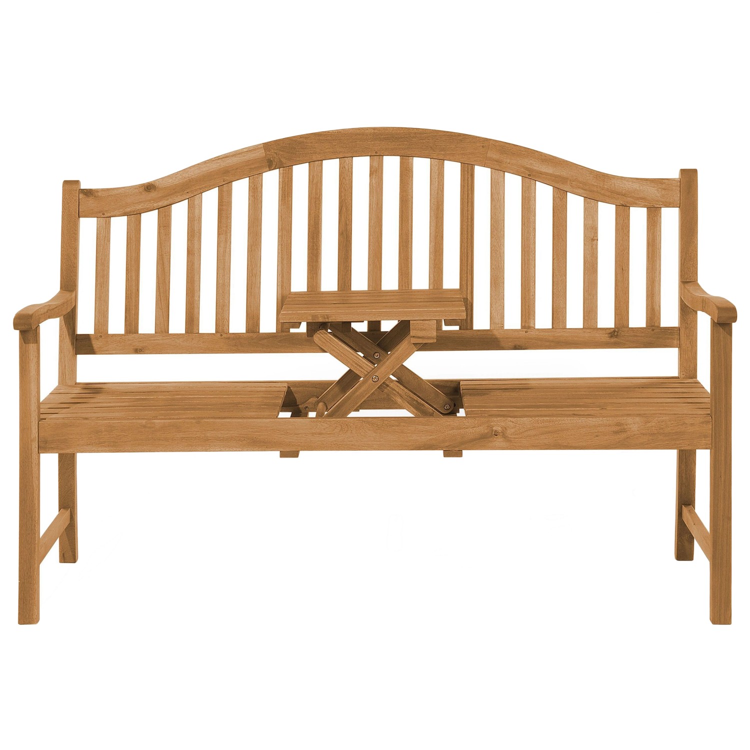 Beliani Gartenbank Heller Holzfarbton 54x150x102