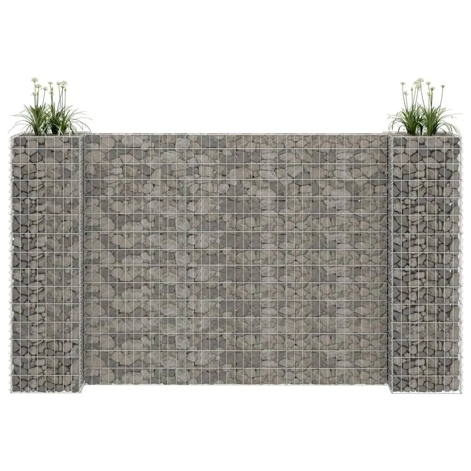 Furnicato H-förmiger Gabionen-pflanzkorb Stahldraht 260x40x150 Cm