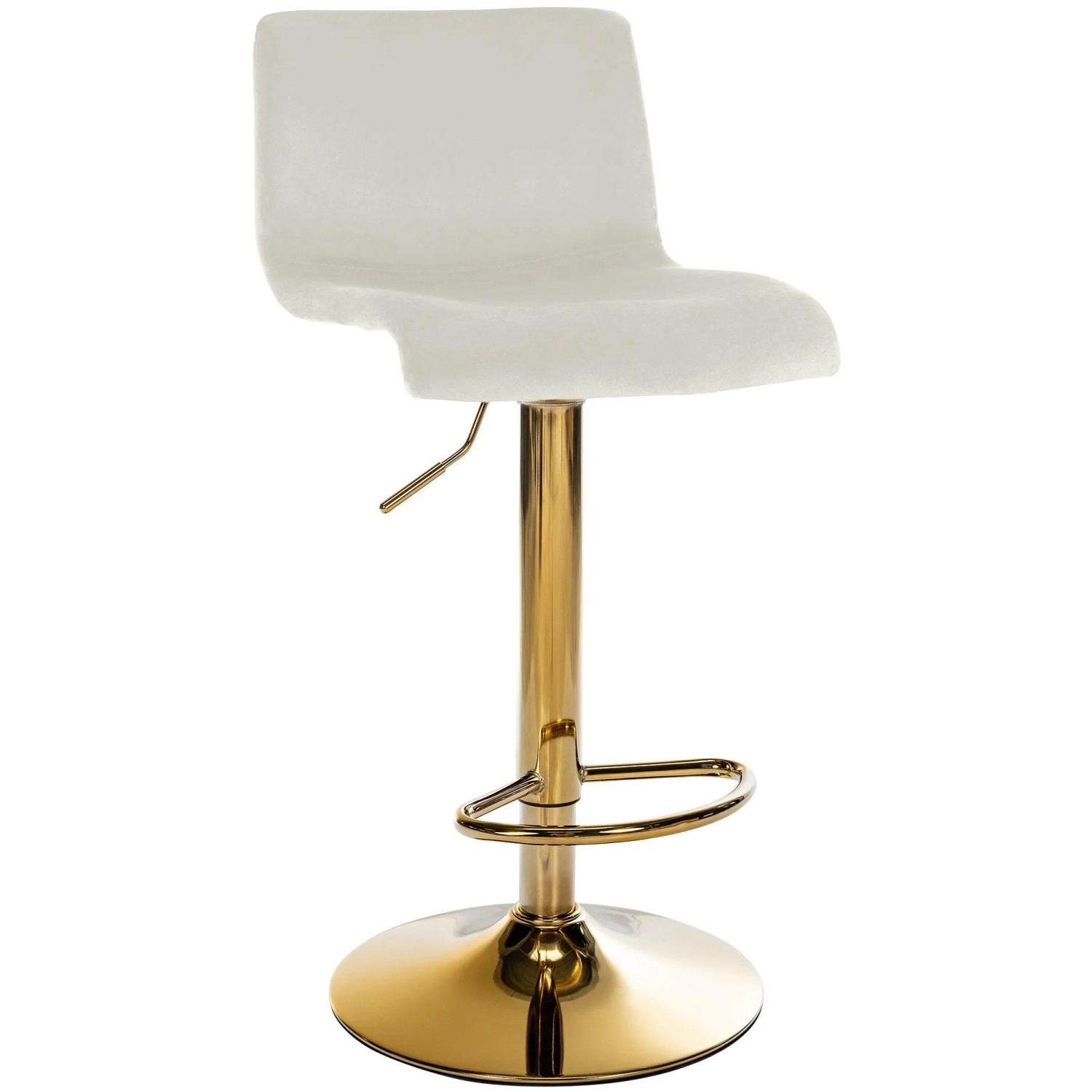 CLP Barhocker Hover Samt Metall Gold/Creme