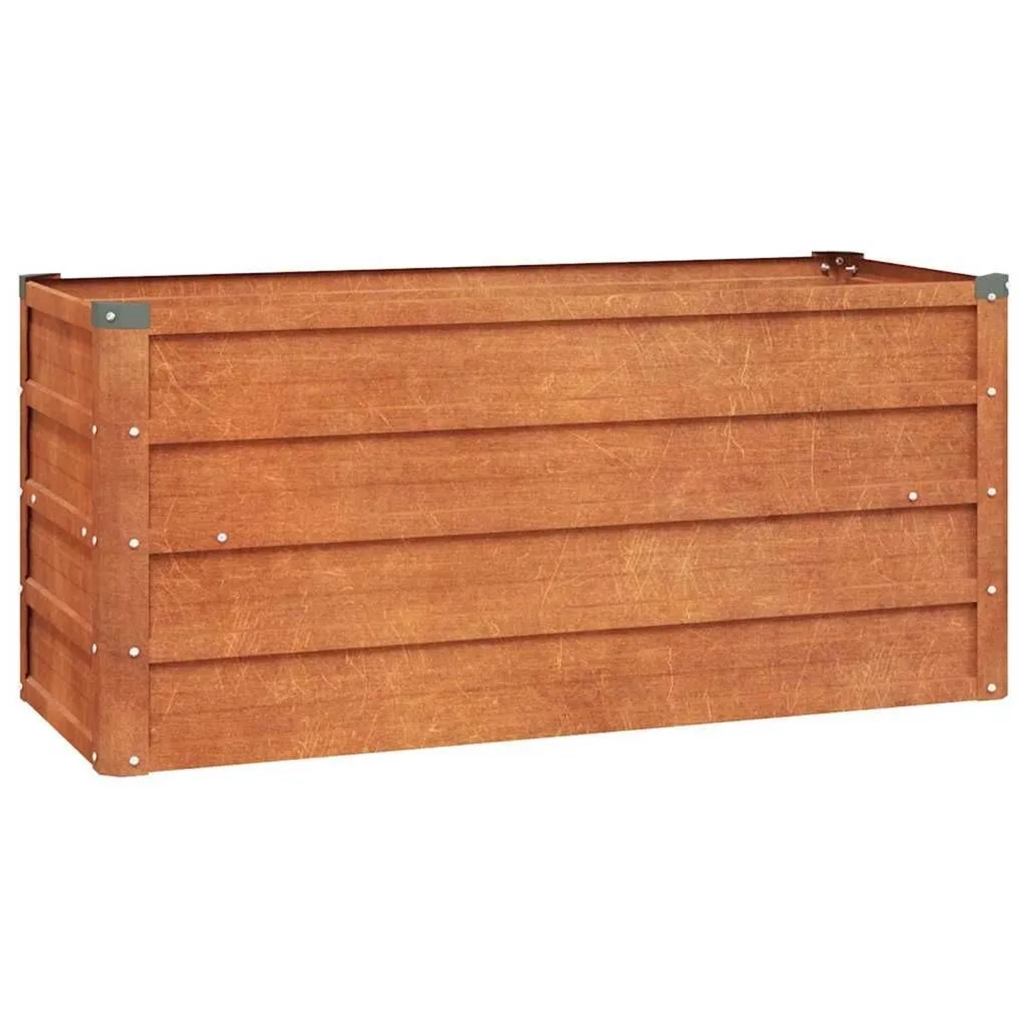 DELUKE Hochbeet Aus Cortenstahl ISAK Unten Offen Hochbeet Metall Pflanzenbeet Gartenbeet Metall Blumenbeet Gemüsebeet 100x40x45cm