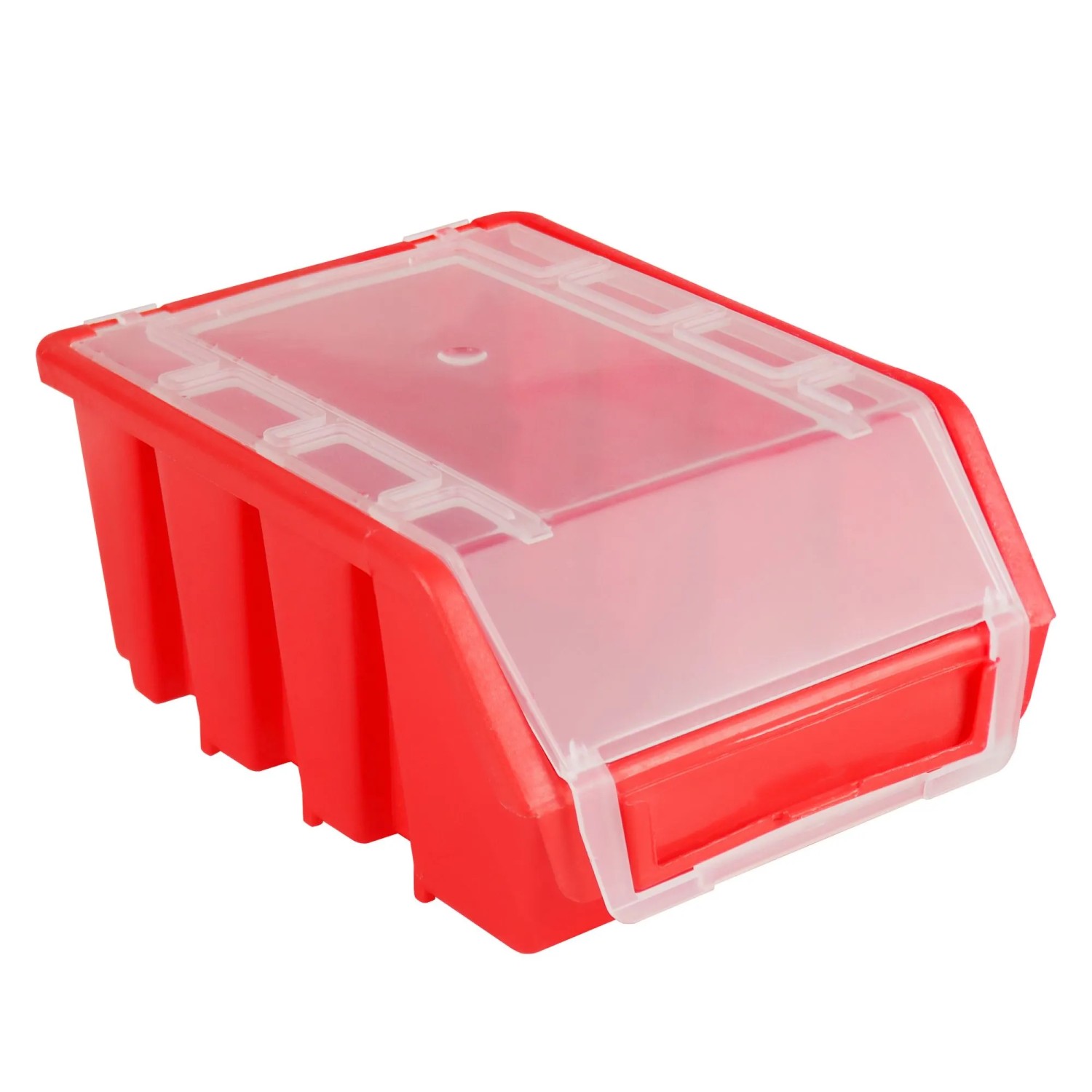 PROREGAL Sichtlagerbox 2 Mit Deckel HxBxT 7,5x11,6x16,1cm Polypropylen Rot