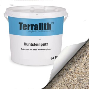 Terralith Buntsteinputz Mosaikputz 2mm 14 kg BSP20 Weiss Beige