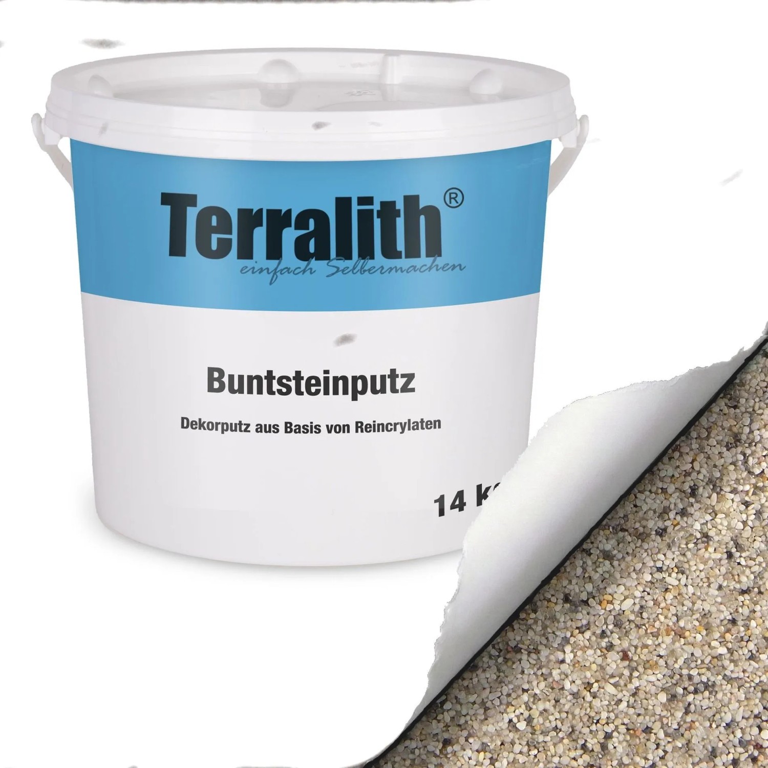 Terralith Buntsteinputz Mosaikputz 2mm 14 kg BSP20 Weiss Beige