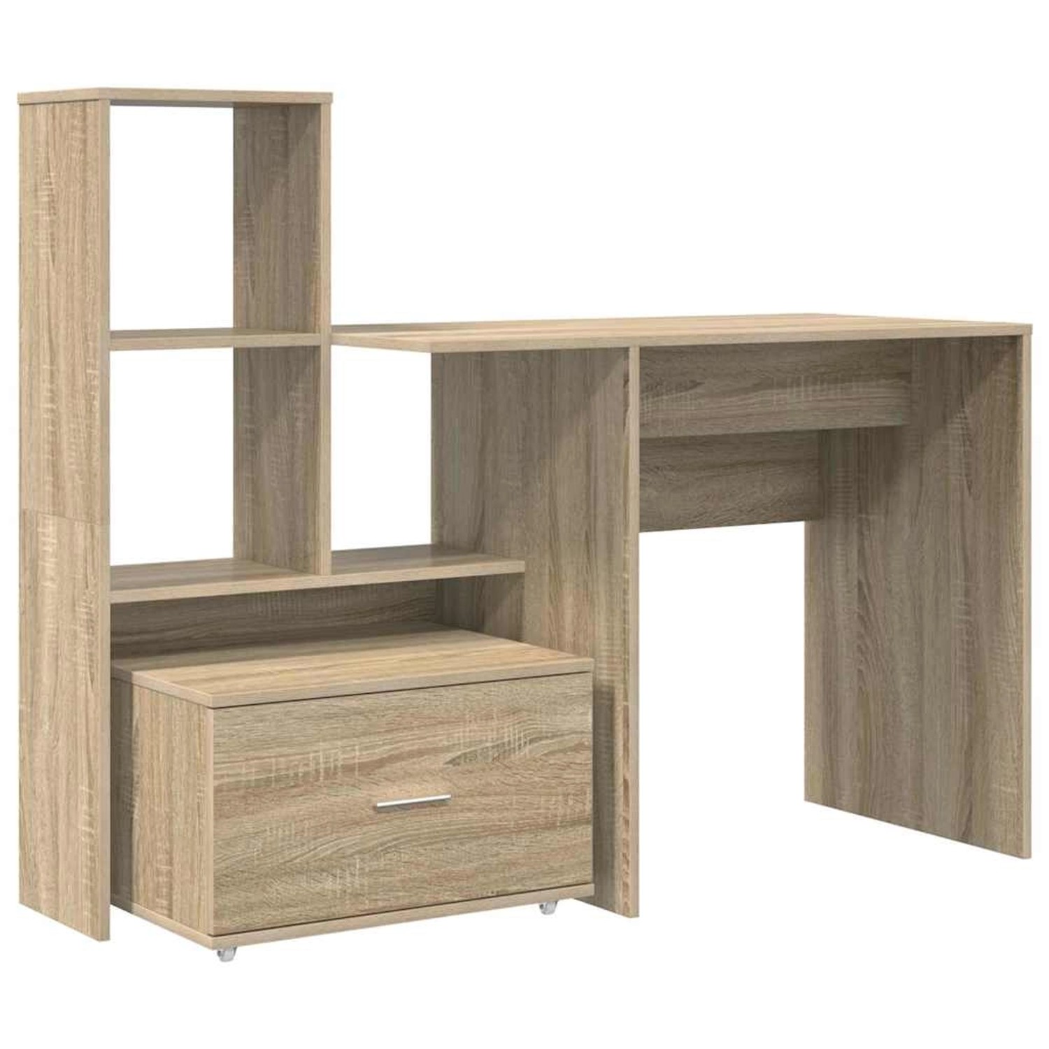 vidaXL Schreibtisch Sonoma-Eiche 131,5 x 50 x 106,5 cm Holzwerkstoff 333726 günstig online kaufen