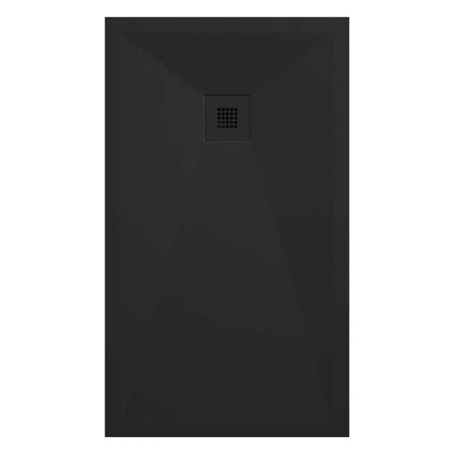 Mirlo Mineralguss Duschwanne Extra Flach Onda  Schwarz 80x190cm
