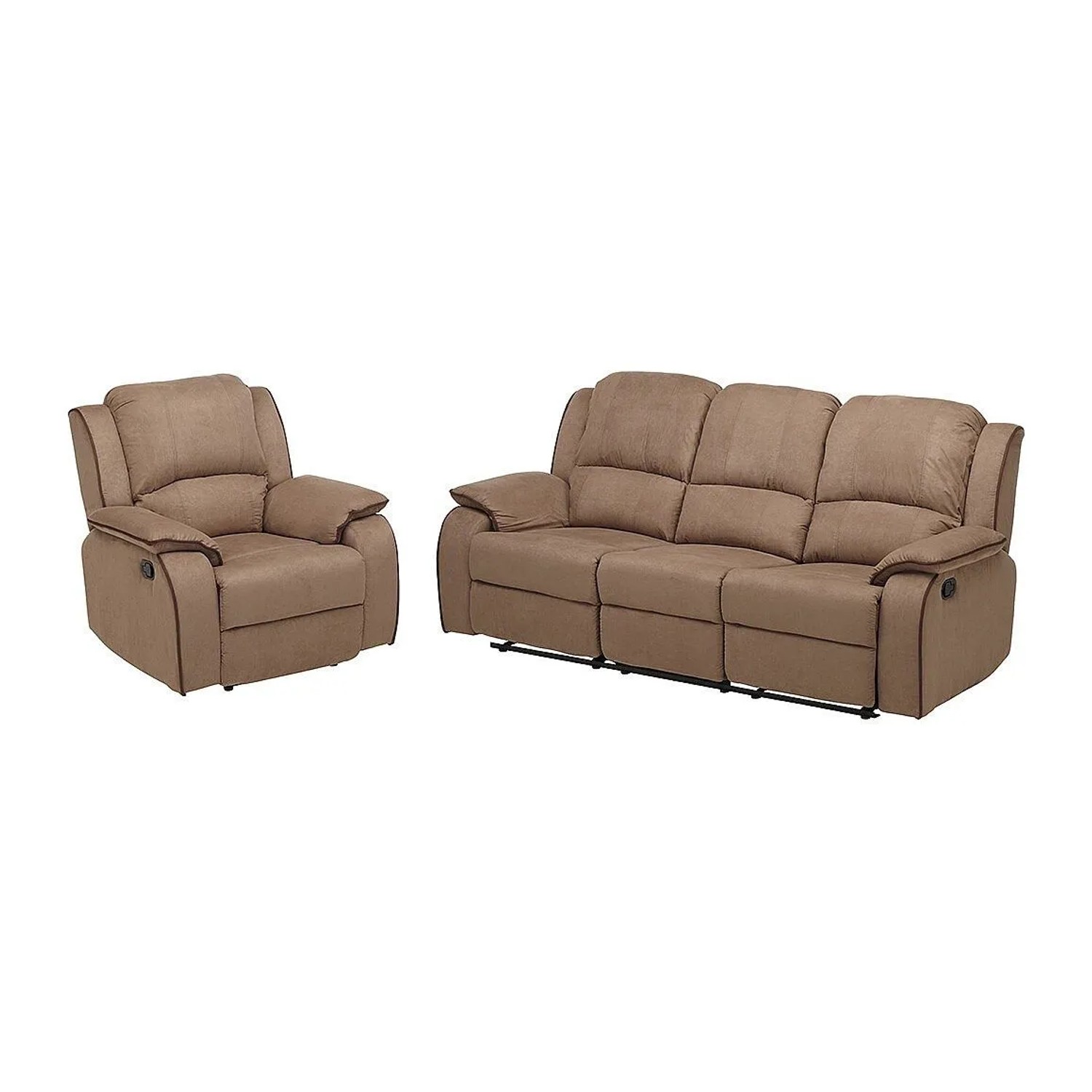 Vente-unique Couchgarnitur Mit Sessel Hernani Taupe 210 cm  100 cm