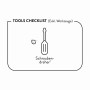 Abbildung einer Checkliste mit Schraubendreher als Symbol.