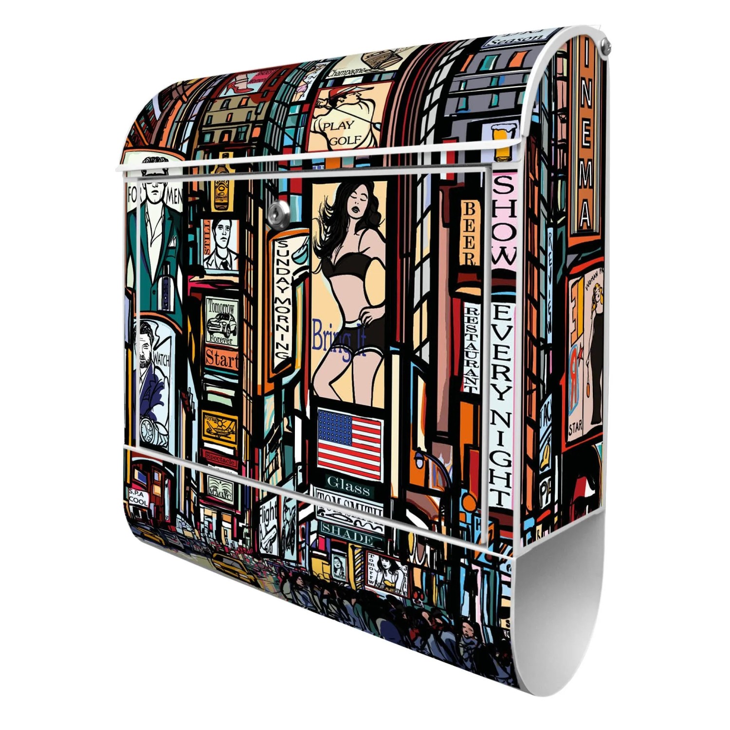 Banjado Design Briefkasten Weiß Pulverbeschichtet 39x47x14cm 2 Schlüssel Mi günstig online kaufen