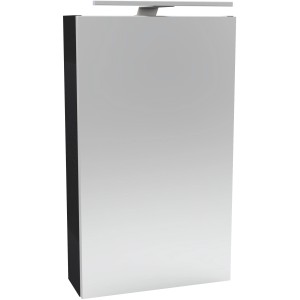 Fackelmann Spiegelschrank SBC Anthrazit, 40 cm breit, mit Softclose-Türen und Aufsatzleuchte.