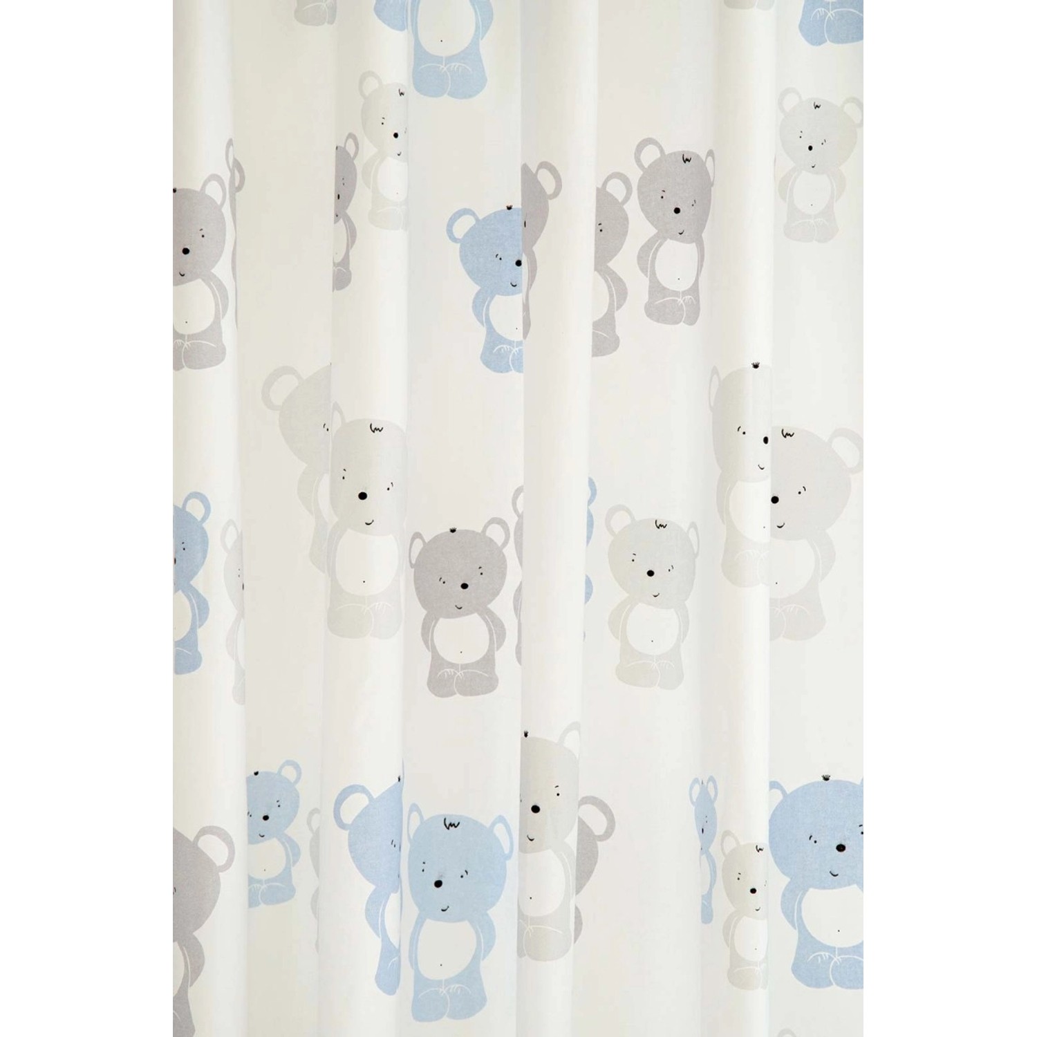 Bricoflor Blickdichter Vorhang mit Verdeckten Schlaufen Little Bears Blue