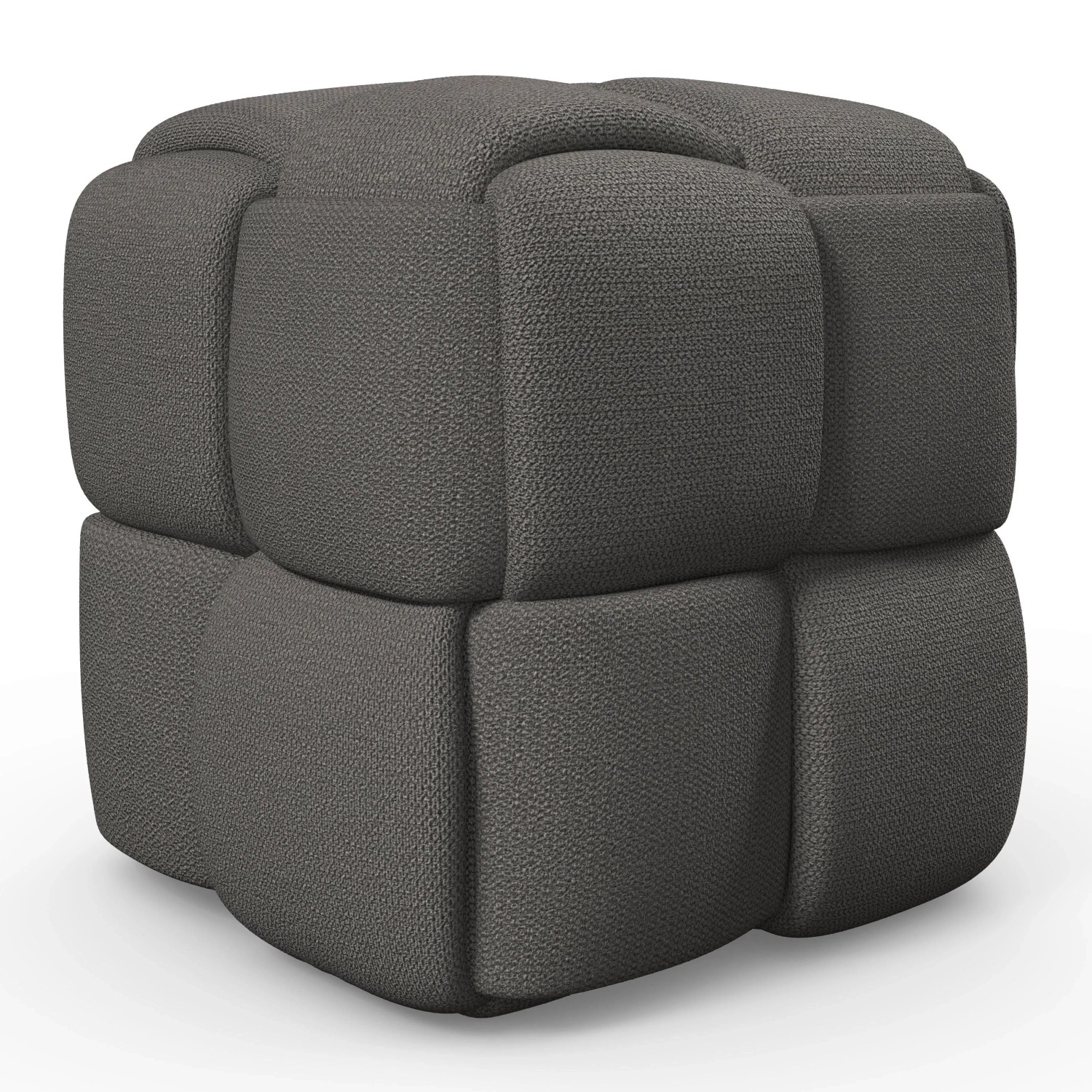 Bessagi Home Hocker Ella Dunkelgrau Bouclé
