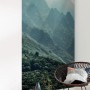 Komar Vlies Fototapete The Summit, Berglandschaft in Grüntönen, 100x250 cm.