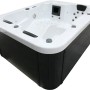 Home Deluxe Outdoor Whirlpool White Marble Plus mit Treppe und Abdeckung.