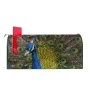Grüner Banjado Briefkasten mit Pfauenmotiv, US Mailbox Design, Stahl pulverbeschichtet.