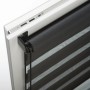 Gardinia Doppelrollo EasyFix, 45x150 cm, schwarz, am Fenster montiert. Lichtdurchlässige und blickdichte Streifen.