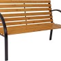 Garten Pleasure Parkbank Bellevue, 122 cm, Holzlatten, schwarzes Stahlgestell.