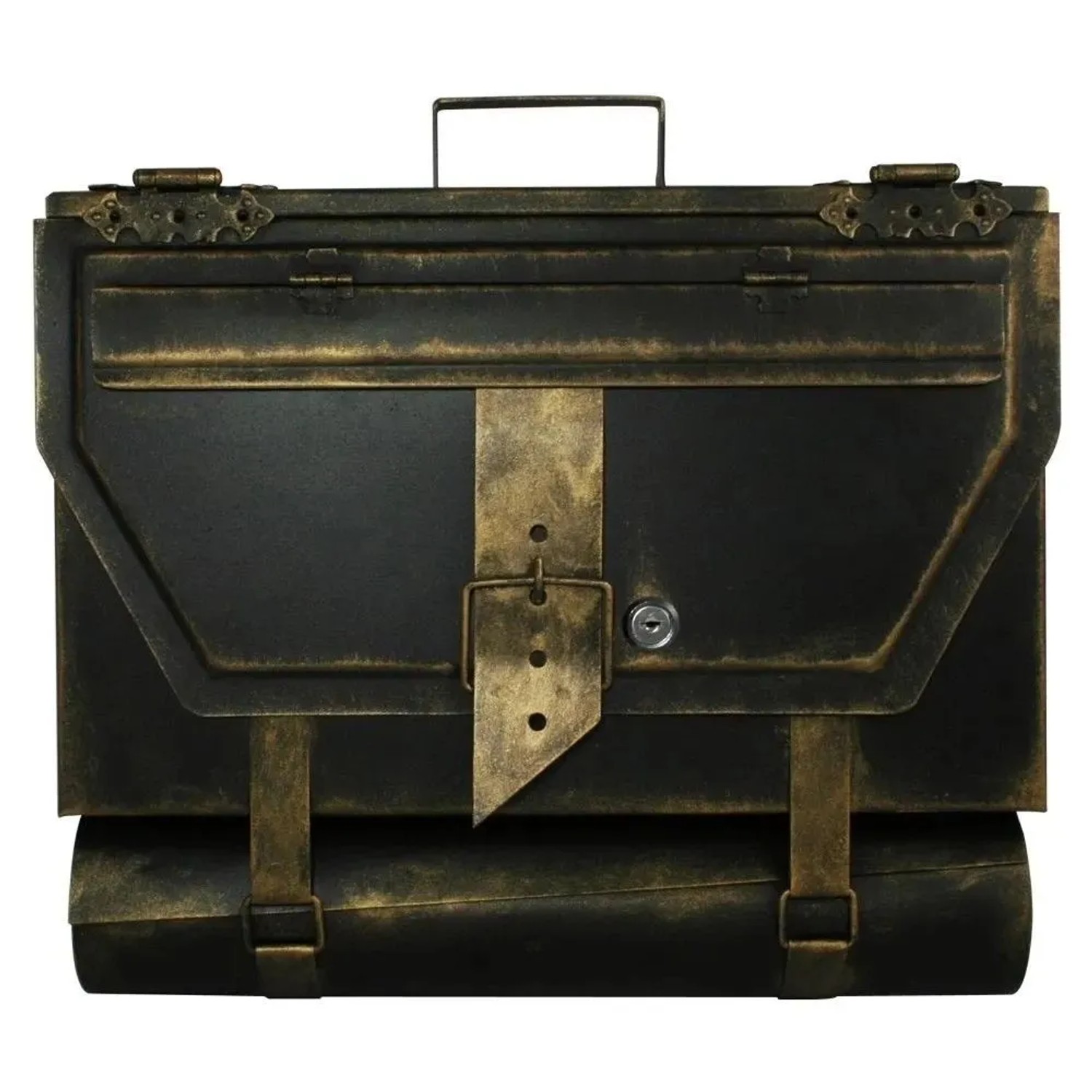 HMF 501-23 Briefkasten Aktentasche Antik 99 25 x 40 x 8 cm Gold