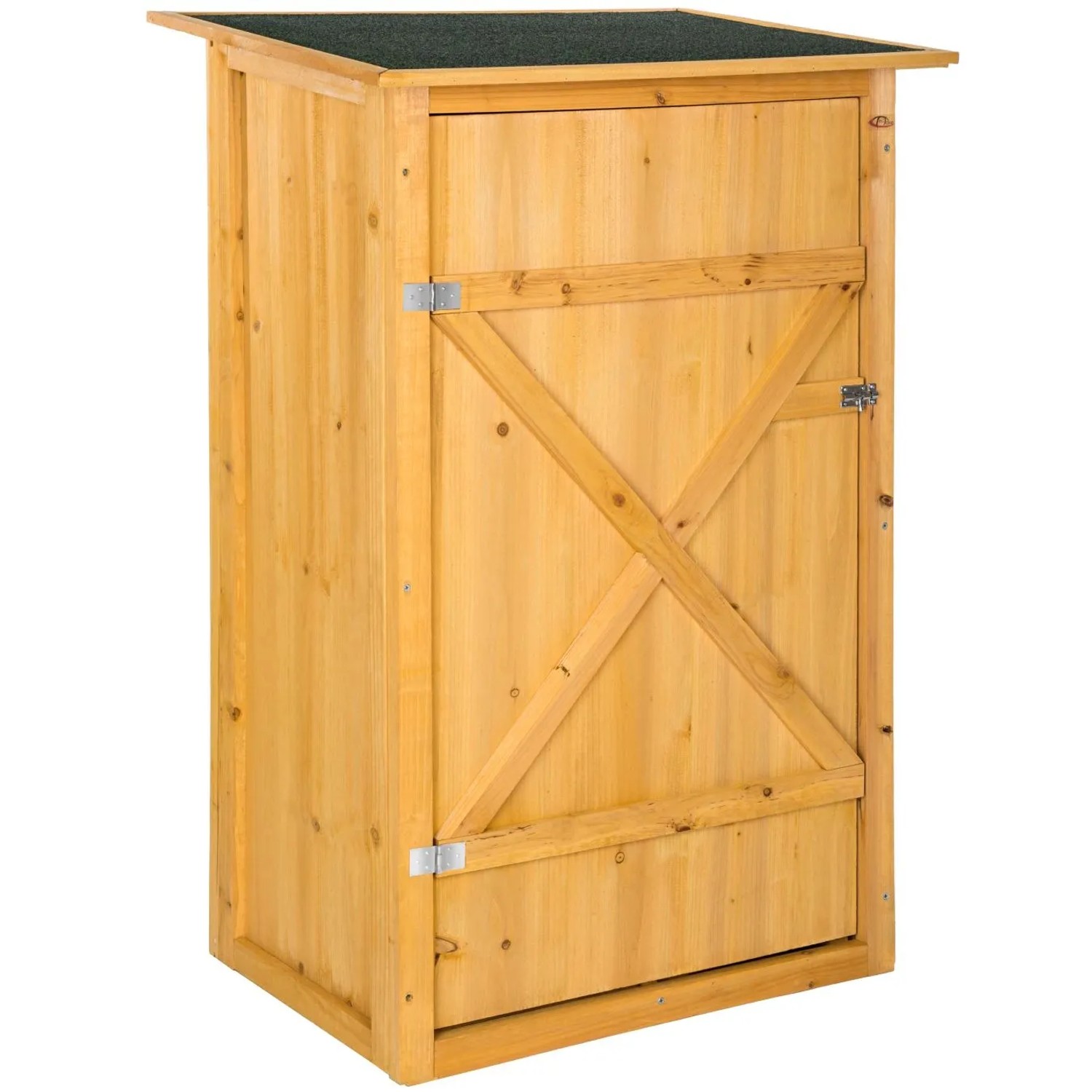 Tectake Gartenschrank Mit Flachdach Taman Aus Imprägniertem Nadelholz Zwei Regalböden  75 x 56 x 118 cm Braun