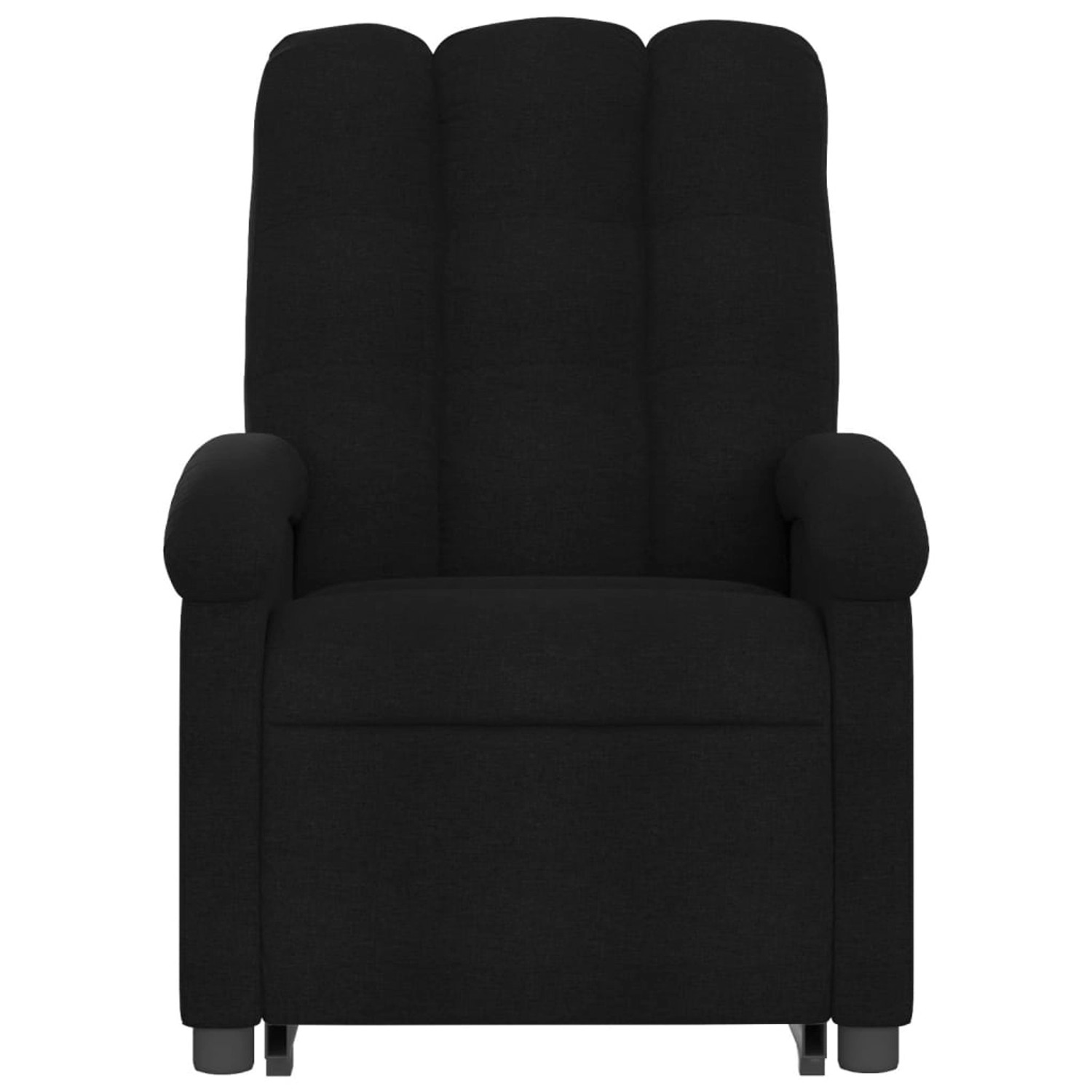 Schwarzer vidaXL Massagesessel mit Aufstehhilfe, Relaxsessel aus Stoff.