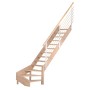 Rechts gewendelte Treppe Mykonos Pro aus Eiche mit Design-Holzgeländer, FSC®-zertifiziert.