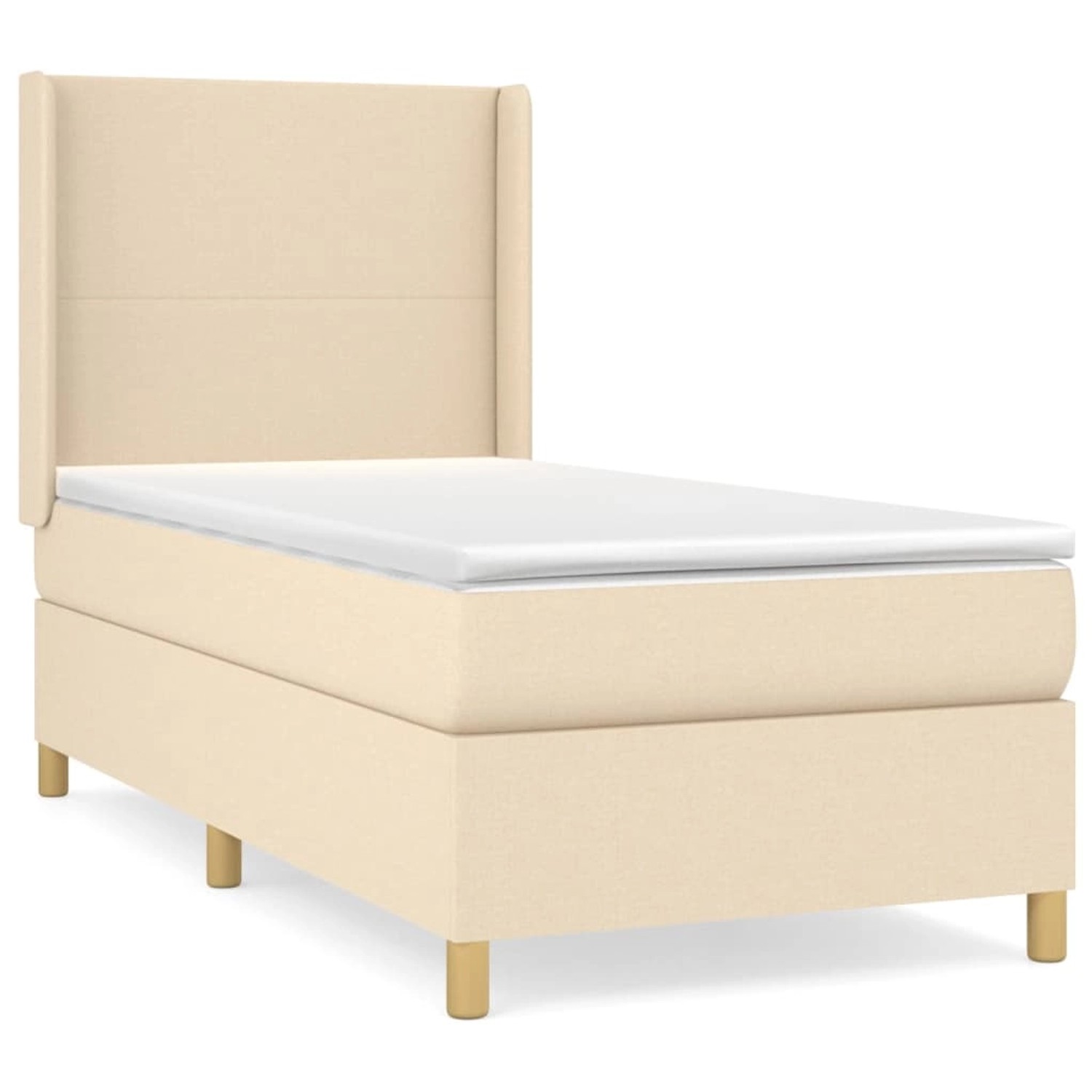 vidaXL Boxspringbett Boxspringbett mit Matratze Creme 100x200 cm Stoff Bett günstig online kaufen