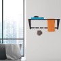 Relaxdays Wandgarderobe Stahl Schwarz mit 5 Haken und Ablage 23 cm x 65 cm x 25 cm 1,5 kg_5