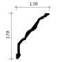 Profilansicht einer weißen PROFHOME Eckleiste (170x130mm) im Set, Zubehör für Paneele.