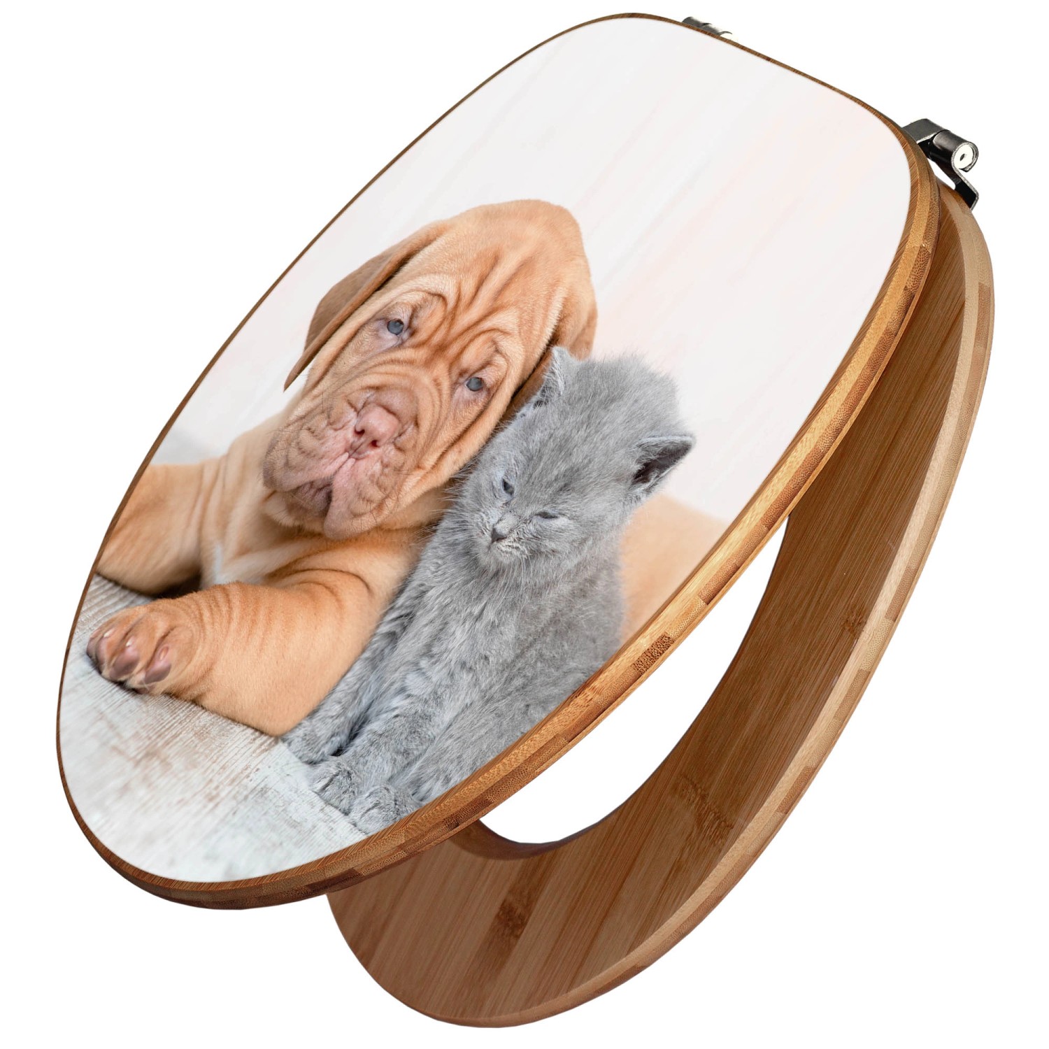 Banjado Design WC Sitz Bambus Toilettendeckel Toilettensitz Bambus Holz Klo günstig online kaufen