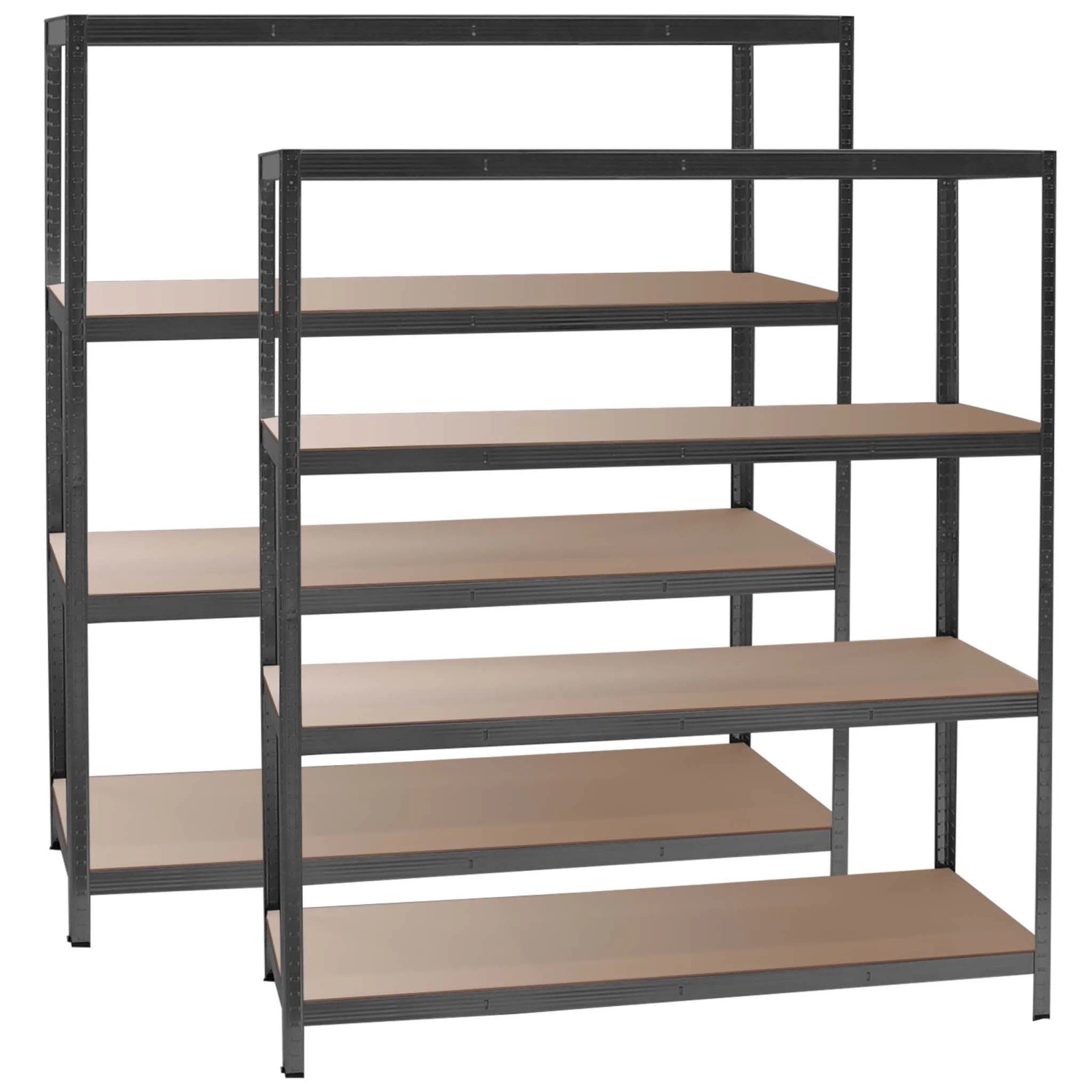 Wiltec Set 2X Schwerlastregal Schwarz 160X60X180Cm Steckregal Werkstattregal