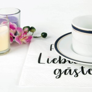 Bestlivings Servietten mit Schriftzug "Für meine Lieblingsgäste", 3-lagig, 80er Pack