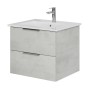 Steinkamp Waschtischunterschrank Living 2.0, Oxid Hellgrau mit Villeroy&Boch Venticello Waschtisch, 60 cm.