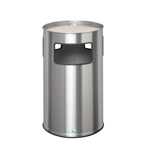 PROREGAL Kombiascher Mit Kantenschutz 69,2 Liter HxBxT 75 x 42 x 42 cm Edelstahl Aschereinsatz Edelstahl