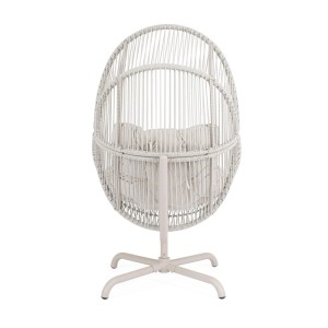 Bizzotto Drehsessel Palawan Light mit Kissen, Rattansessel für Garten und Terrasse.