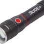 NEBO Slyde LED-Taschenlampe aus schwarzem Aluminium, dimmbar mit ausziehbarer Arbeitsleuchte.
