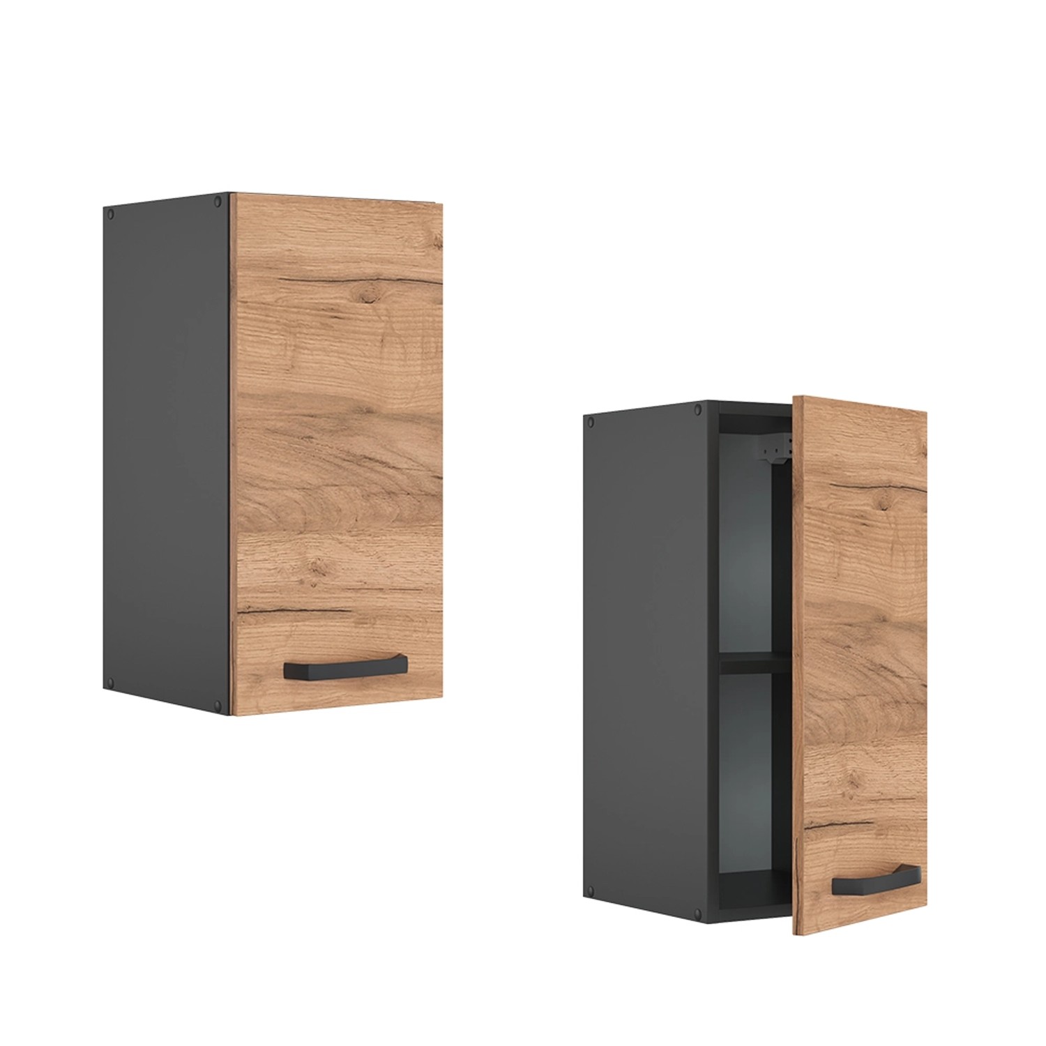 Vicco Hängeschrank R-Line, Küchenschrank in Eiche Goldkraft/Anthrazit, 30 cm breit.