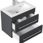 Posseik Badmöbel Portus 600 SlimLine Grafit mit Waschbecken und zwei Schubladen.