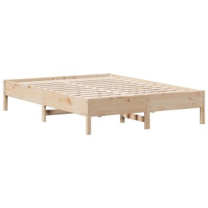 Massivholzbett 120x200 cm aus Kiefernholz ohne Matratze.