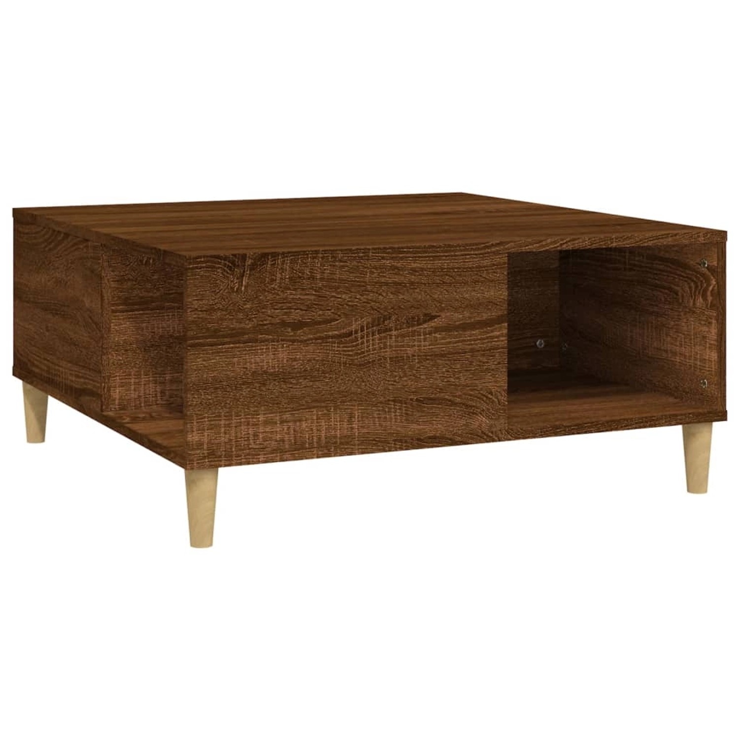 Vidaxl Couchtisch Braun Eichen-optik 80x80x36,5 Cm Holzwerkstoff günstig online kaufen