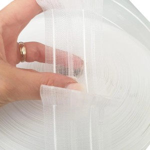 Bestlivings Faltenband, transparent, 50mm breit, 10m Rolle für Fenstervorhänge.