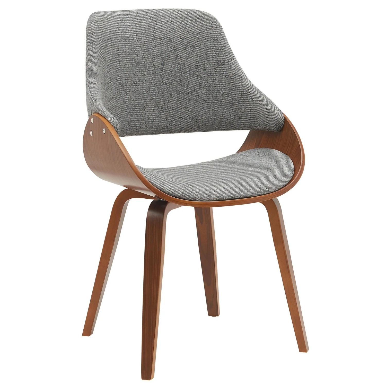 DELUKE Esszimmerstuhl GILIS Stoff Walnuss/dunkelgrau 52x54x86cm Essstühle Esszimmerstühle Küchenstühle Wohnzimmerstühle