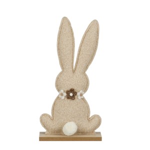 Dekoratives Kaninchen von Mica Decorations, hellbraun/creme, 16x6x35 cm, Osterdeko.
