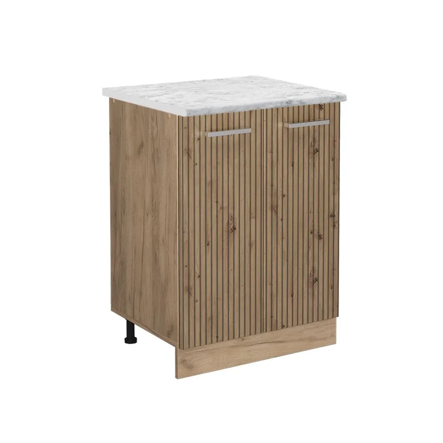 Vicco Küchenunterschrank R-Line Artisan-Eiche Goldkraft Eiche 60 cm AP Marmor mit Goldkraft Eiche Korpus