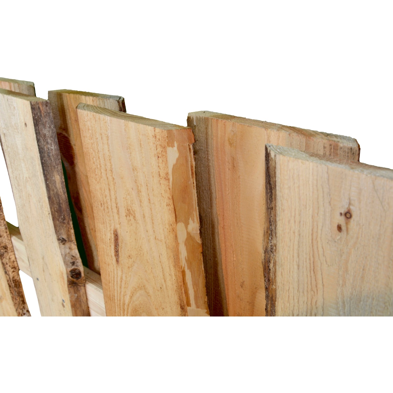 T & J Sichtschutzzaun Jütland aus Lärche, naturbelassen, 180x180 cm, Detailansicht der Holzstruktur.