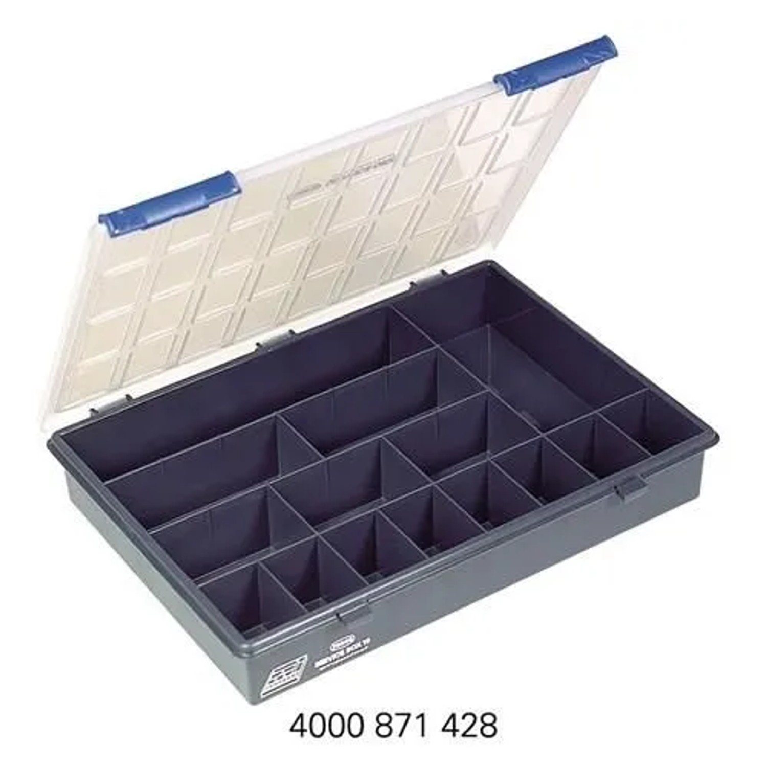 Raaco Sortimentskasten B 338 X T 261 X H 57 Mm 15 Fächer Transparent Dunkelblau 136174