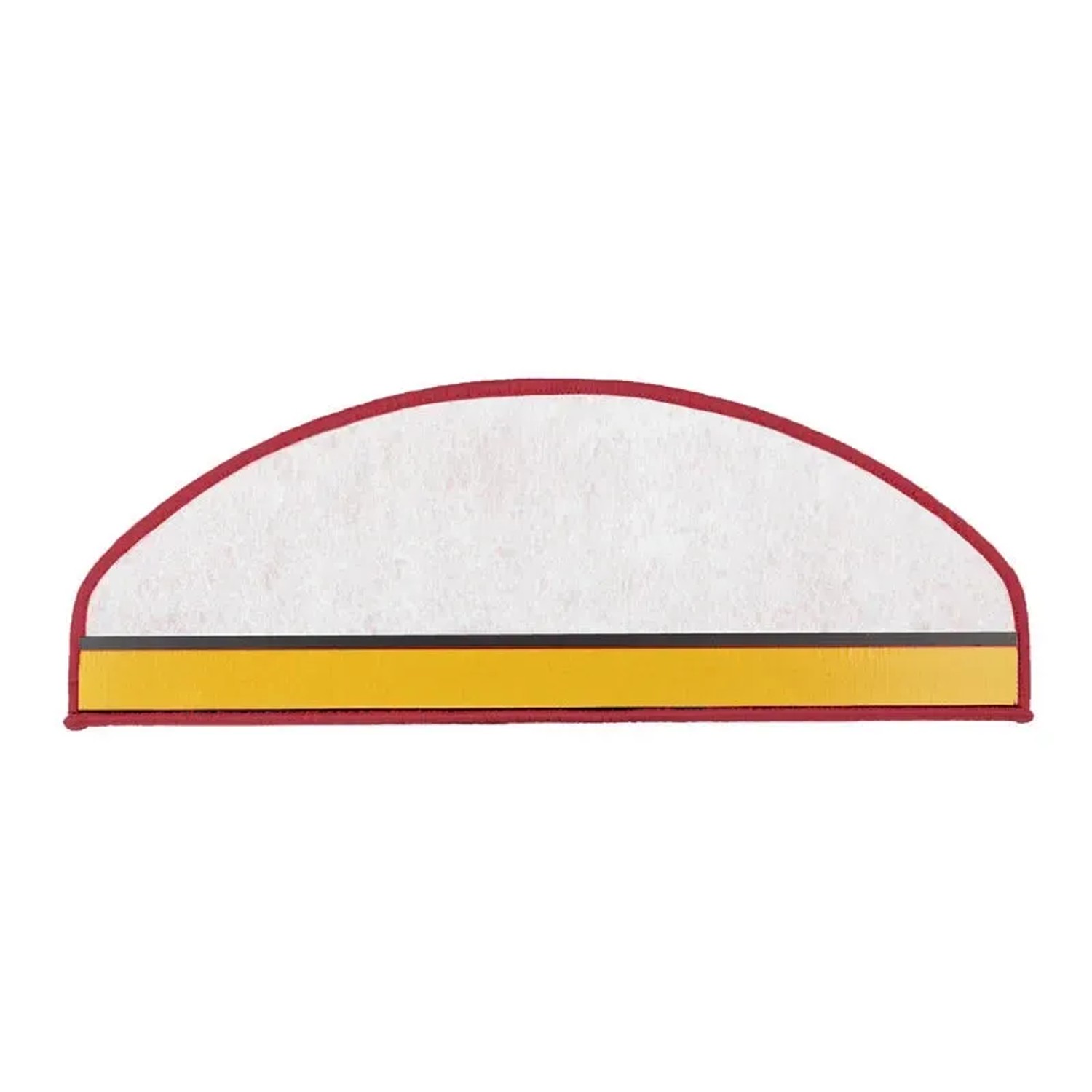 Halbrunde, rote Stufenmatte in Sisaloptik (23,5x65cm) für Treppen.