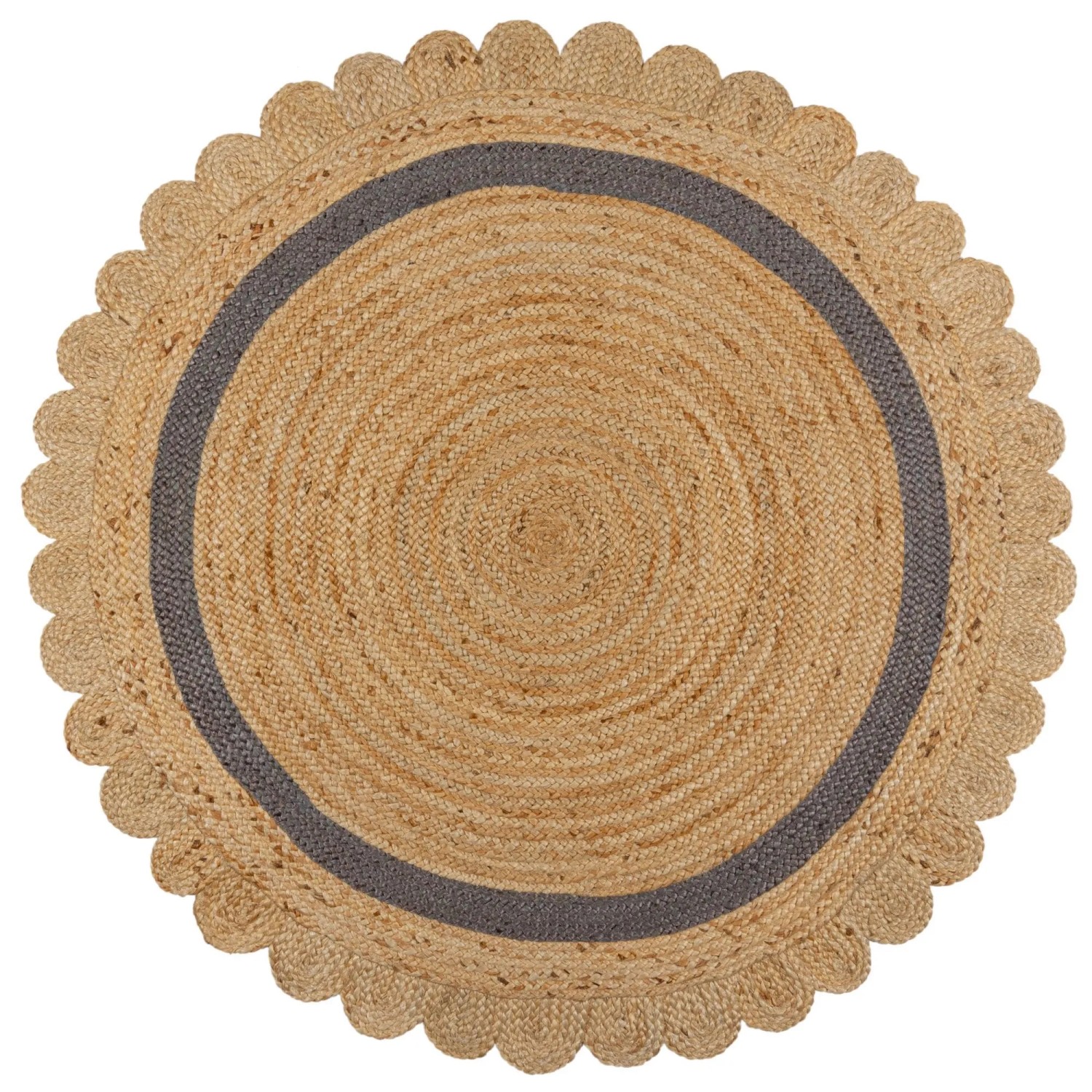 Flair Rugs Kurzflorteppich Grace Ø 160 cm Natur-Grau