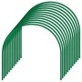 12er Set grüne Pflanztunnel Bögen aus beschichtetem Metall für Beet und Gewächshaus.